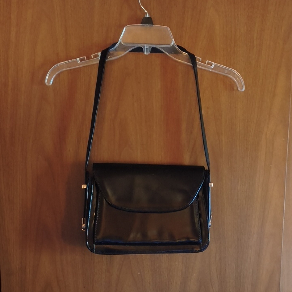 Patent Leather Black Shoulder Bag